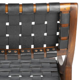 Camila Leather Dining Chair, Black/Dark Brown, Set of 2