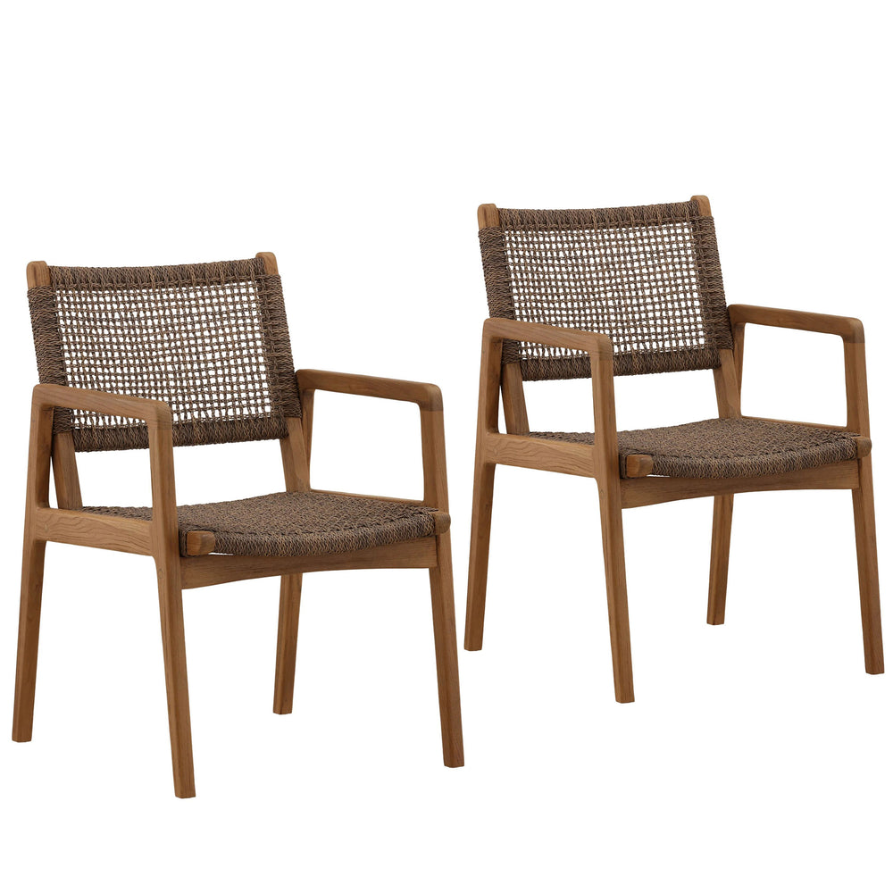 Camilla Outdoor Dining Chair, Light Brown, Set of 2