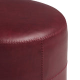 Camino Leather Ottoman, Dulane Burgundy by Amber Lewis x Four Hands-Furniture - Chairs-High Fashion Home