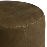 Camino Leather Ottoman, Nubuck Olive by Amber Lewis x Four Hands-Furniture - Chairs-High Fashion Home
