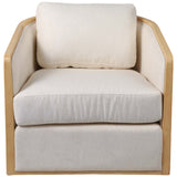 Cane Back Swivel Chair, Ivory