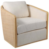 Cane Back Swivel Chair, Ivory