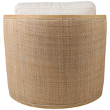Cane Back Swivel Chair, Ivory