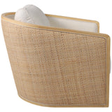 Cane Back Swivel Chair, Ivory