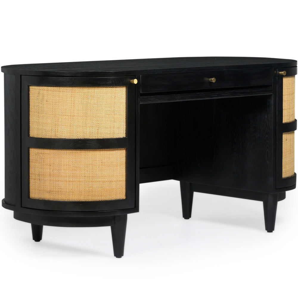 Canggu Cane Desk, Charcoal