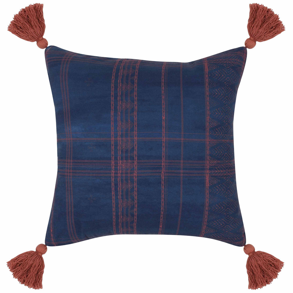 Cannon Outdoor Pillow, Dark Blue/Red-Accessories-High Fashion Home