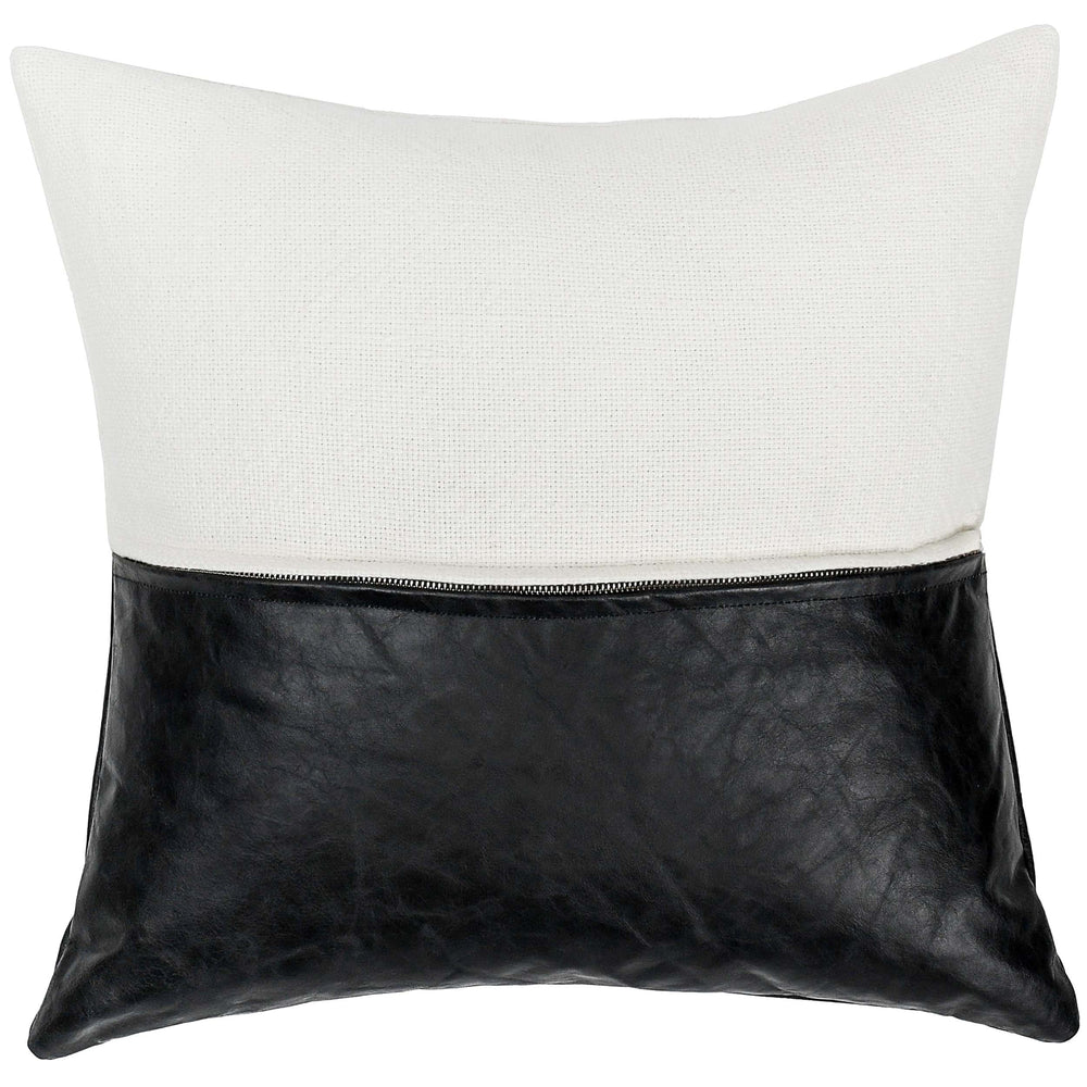 Canyon Leather Pillow, Ivory/Dexter