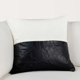 Canyon Leather Pillow, Ivory/Dexter