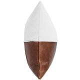 Canyon Leather Pillow, Ivory/Kona Brown