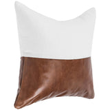 Canyon Leather Pillow, Ivory/Kona Brown