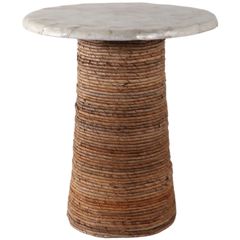 Capiz Top Accent Table, Ivory