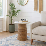 Capiz Top Accent Table, Ivory