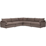 Caplan 5 Piece Modular Sectional, Elite Charcoal