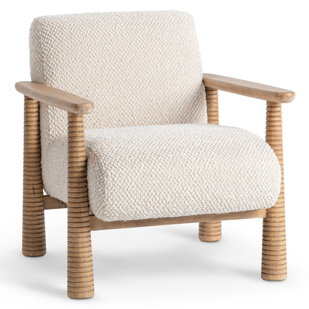 Caprice Accent Chair, Light Beige/ Natural-Furniture - Chairs-High Fashion Home