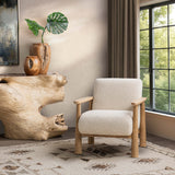 Caprice Accent Chair, Light Beige/ Natural-Furniture - Chairs-High Fashion Home