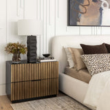 Carlin Nightstand, Black/Antique Brass-Furniture - Bedroom-High Fashion Home