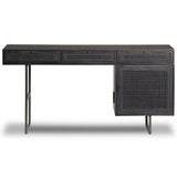 Carmel Desk, Black Wash w/Black Cane-Furniture - Office-High Fashion Home