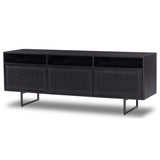 Carmel Media Console, Black Wash w/ Black Cane