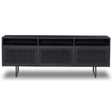 Carmel Media Console, Black Wash w/ Black Cane