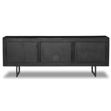 Carmel Media Console, Black Wash w/ Black Cane