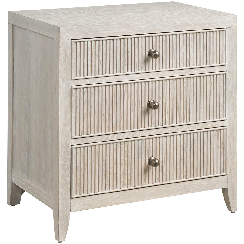 Carmen Three Drawer Nightstand, White Oak