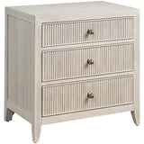 Carmen Three Drawer Nightstand, White Oak