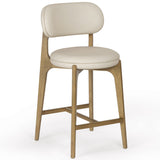 Carnation Vegan Leather Counter Stool, Cream