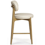 Carnation Vegan Leather Counter Stool, Cream