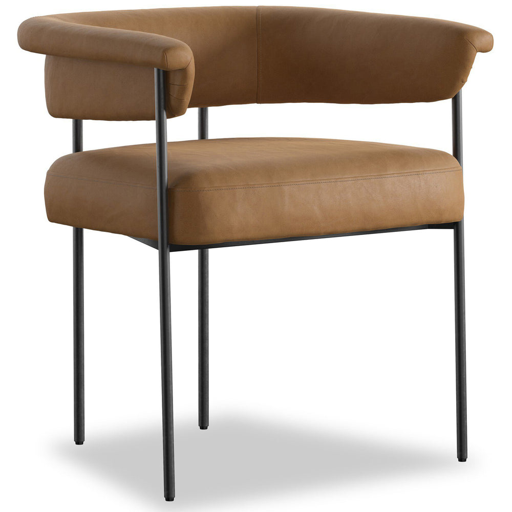Carrie Leather Dining Chair, Maestro Camel, Set of 2 by Four Hands-Furniture - Dining-High Fashion Home