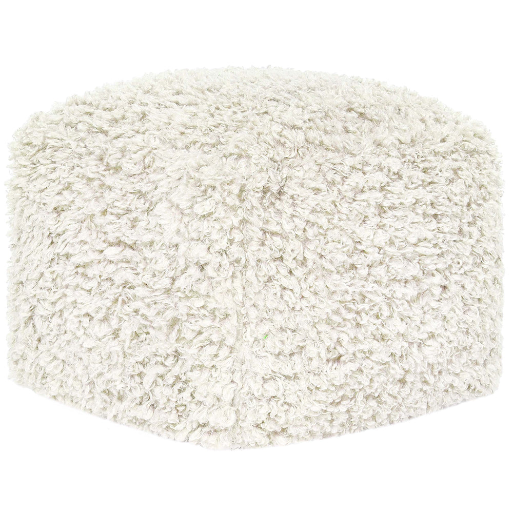 Carters Pouf, Ivory-Furniture - Chairs-High Fashion Home