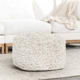 Carters Pouf, Ivory-Furniture - Chairs-High Fashion Home
