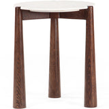 Carver Side Table, White, Brown-Furniture - Accent Tables-High Fashion Home