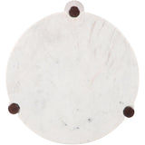 Carver Side Table, White, Brown-Furniture - Accent Tables-High Fashion Home