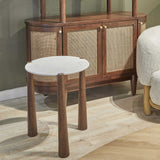 Carver Side Table, White, Brown-Furniture - Accent Tables-High Fashion Home
