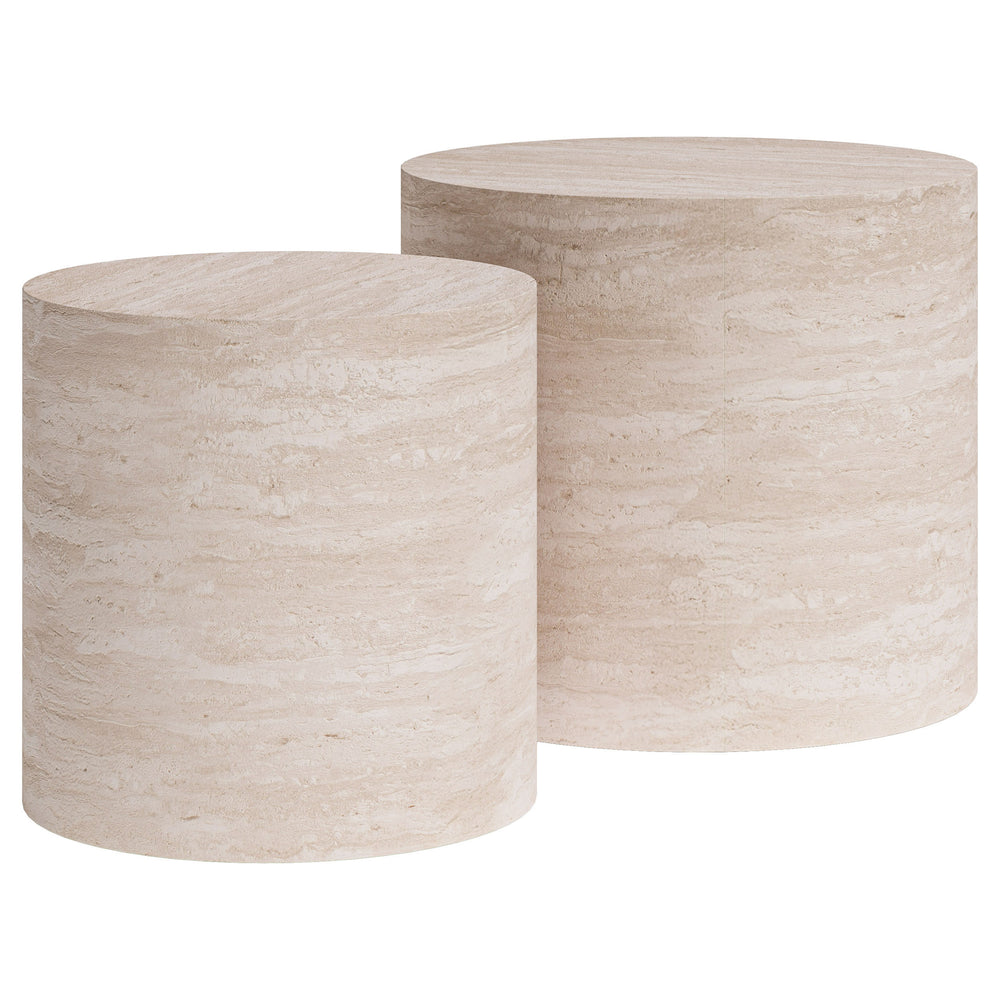 Carzo Coffee Table Set, Stone Beige-Furniture - Accent Tables-High Fashion Home