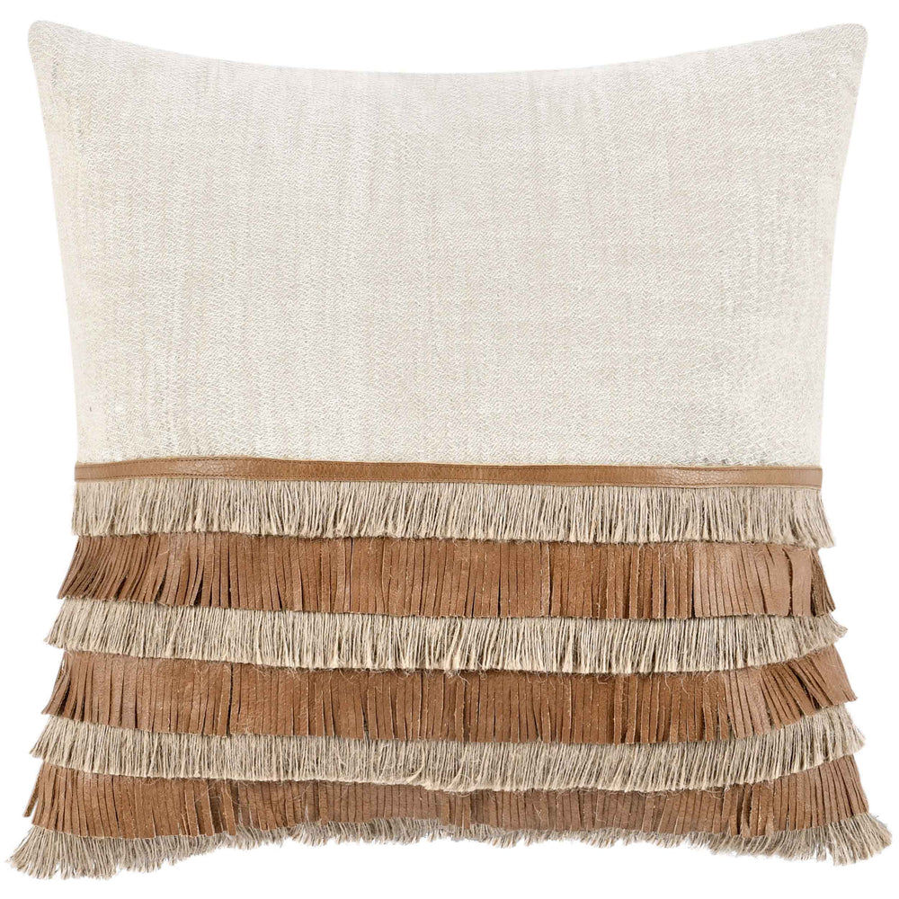 Casa Leather Pillow, Chestnut/Natural