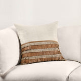 Casa Leather Pillow, Chestnut/Natural
