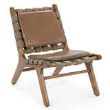 Casen Leather Accent Chair, Tan-Furniture - Chairs-High Fashion Home