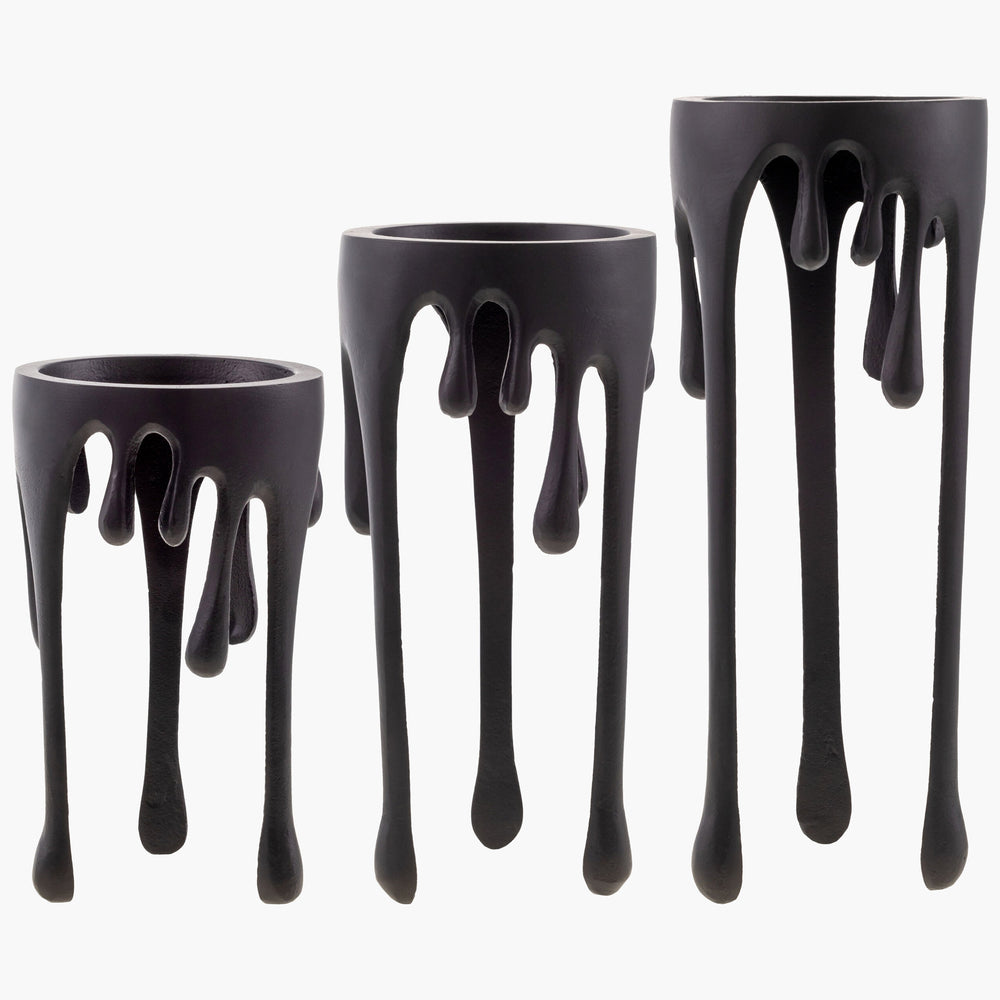 Castellana Candleholder, Black, Set of 3-Accessories-High Fashion Home