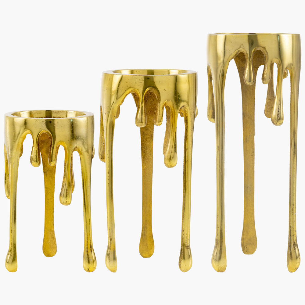 Castellana Candleholder, Gold, Set of 3-Accessories-High Fashion Home