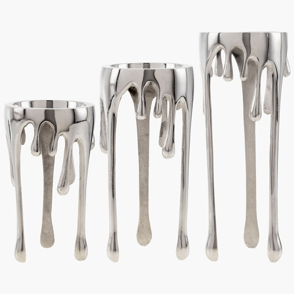 Castellana Candleholder, Silver, Set of 3-Accessories-High Fashion Home