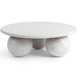 Castello Round Coffee Table, Atenea White-Furniture - Accent Tables-High Fashion Home