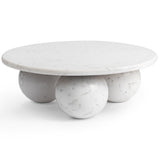 Castello Round Coffee Table, Atenea White-Furniture - Accent Tables-High Fashion Home