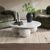 Castello Round Coffee Table, Atenea White-Furniture - Accent Tables-High Fashion Home