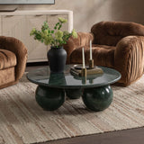 Castello Round Coffee Table, Forest Green-Furniture - Accent Tables-High Fashion Home