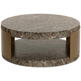 Cavette Coffee Table, Marble-Look Dark Emperador-Furniture - Accent Tables-High Fashion Home