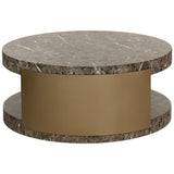 Cavette Coffee Table, Marble-Look Dark Emperador-Furniture - Accent Tables-High Fashion Home