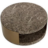 Cavette Coffee Table, Marble-Look Dark Emperador-Furniture - Accent Tables-High Fashion Home