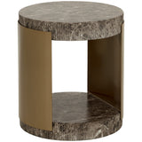 Cavette End Table, Marble-Look Dark Emperador-Furniture - Accent Tables-High Fashion Home