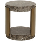 Cavette End Table, Marble-Look Dark Emperador-Furniture - Accent Tables-High Fashion Home